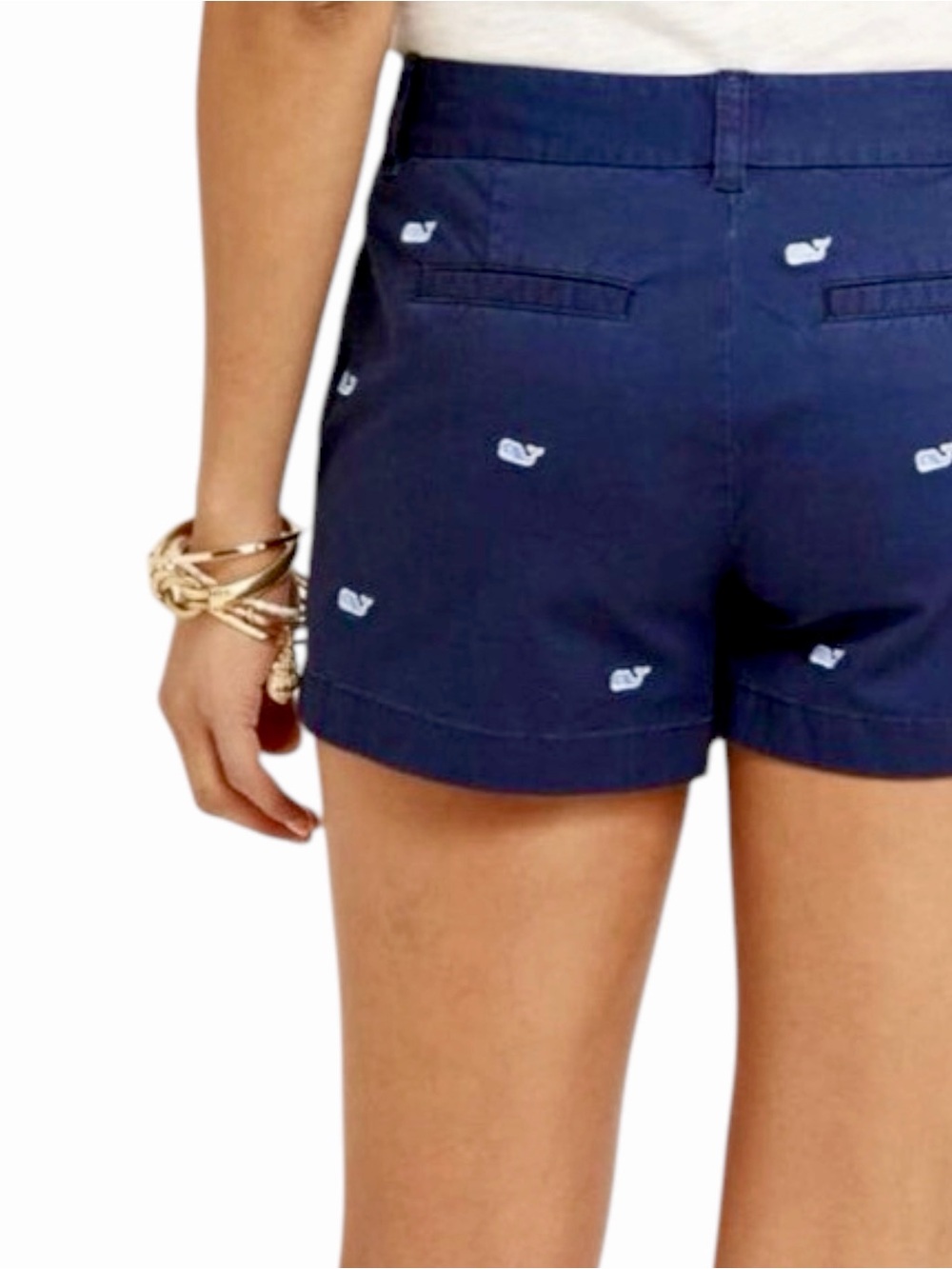 Vineyard Vines – Whale Embroidered Chino Shorts Navy Blue – Sz. 10